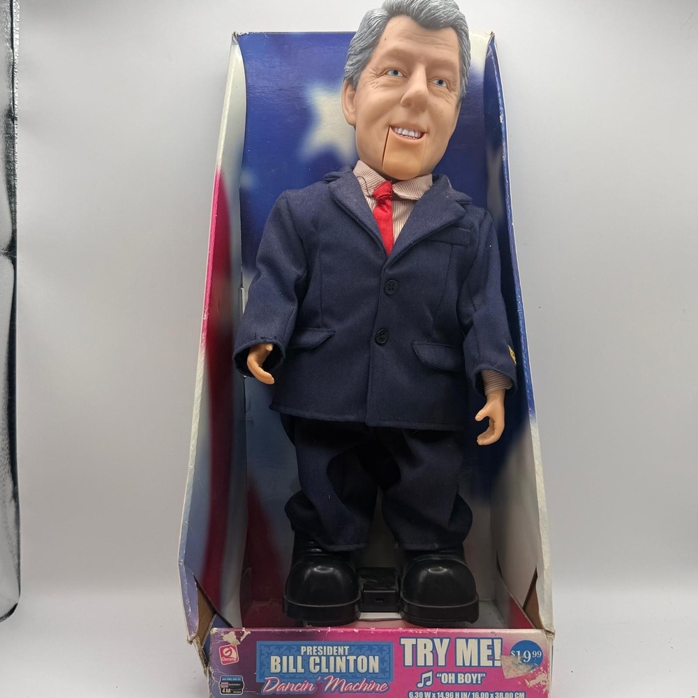 President Bill Clinton Dancin' Machine 15" Doll Sing "Oh Boy!" Untested